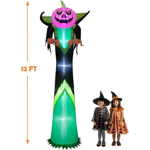 12ft Halloween Inflatable Decor with LED Lights Outdoor Blow up Decor - Picture 2 of 8